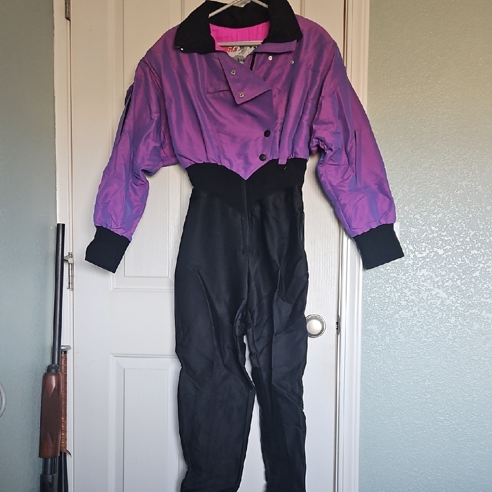 Vintage Purple and Black Jumpsuit